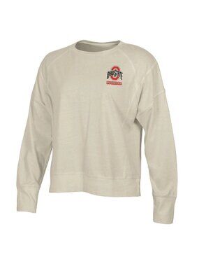 NWT NCAA Ohio State Buckeyes Women's L Long Sleeve Cream T-Shirt - L